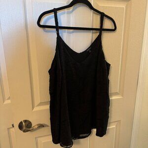 Black, Floral Texture Tank Top, Torrid, Size 2